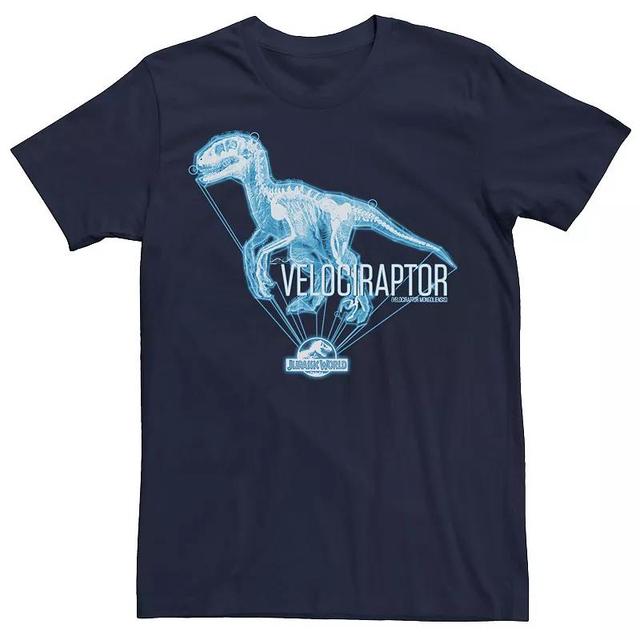 Mens Jurassic World Velociraptor Hologram Title Logo Tee Grey Heather Product Image