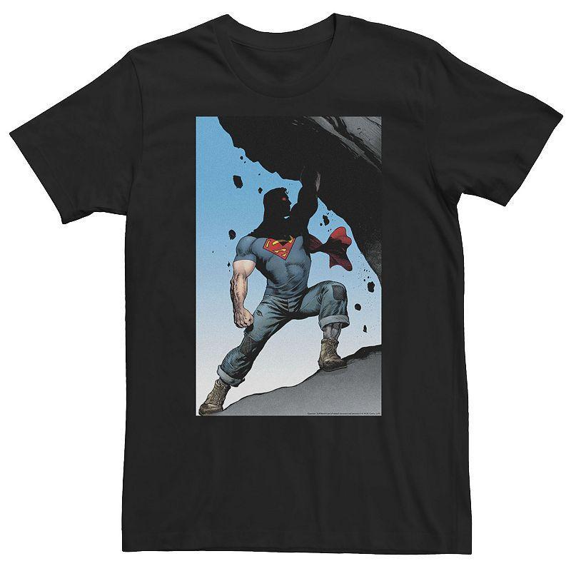 Big & Tall DC Comics Superman Power Lift Comic Poster Tee, Mens Black Product Image