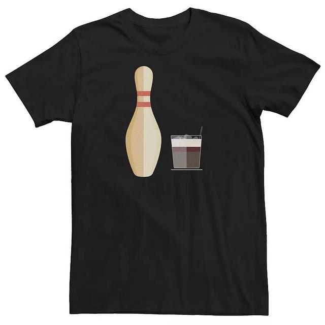 Mens Big Lebowski Bowling Pin Glass Of Whiskey Tee Product Image