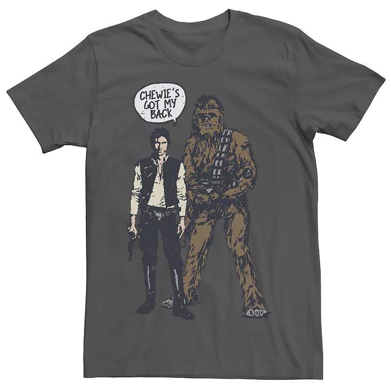 Mens Star Wars Han Chewies Got My Back Doodle Tee Athletic Grey Product Image