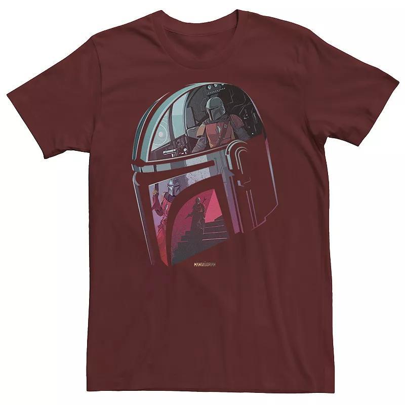 Mens Star Wars: The Mandalorian Helmet Reflection Tee Med Blue Product Image