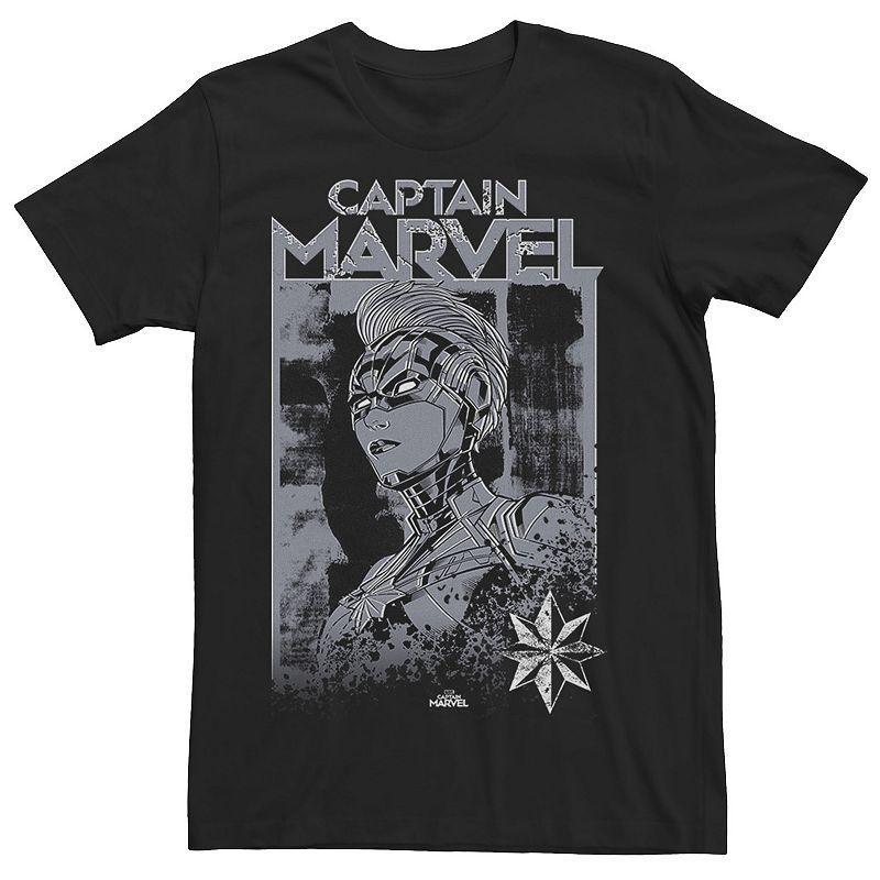 Mens Marvel Captain Marvel Distressed Stamp Portrait Graphic Tee Product Image