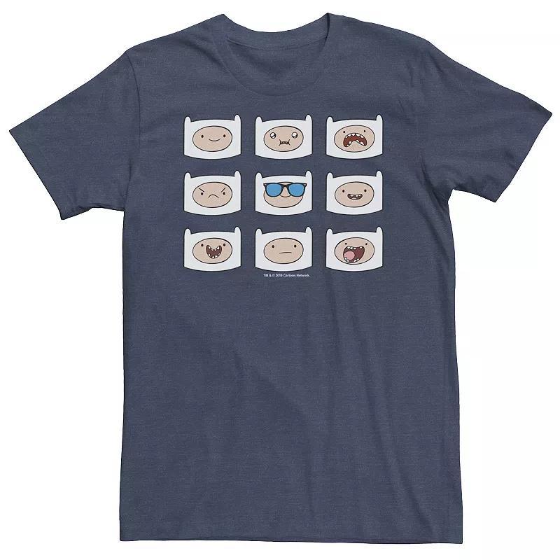 Big & Tall Adventure Time Finns Many Faces Grid Tee, Mens Athletic Grey Product Image