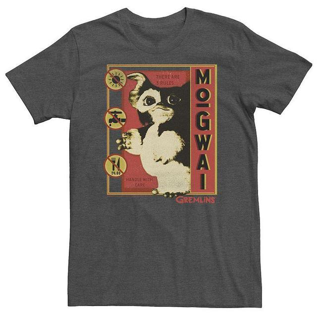 Big & Tall Gremlins Mogwai Three Rules Poster Tee, Mens Grey Heather Product Image