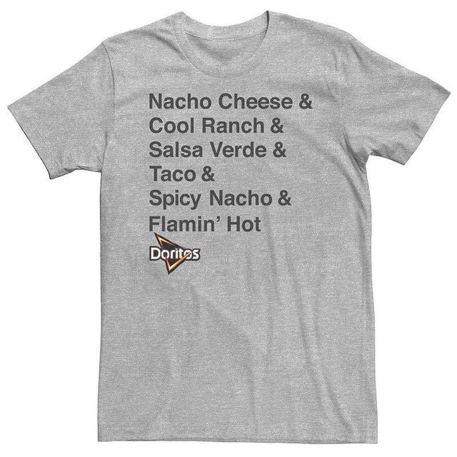 Big & Tall Doritos Tortilla Chips Flavors Tee, Mens Athletic Grey Product Image