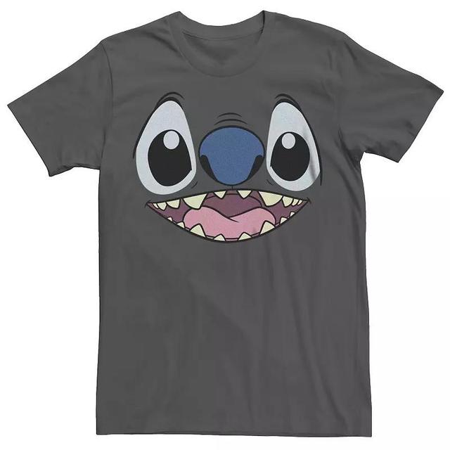 Disneys Lilo & Stitch Mens Big Smiley Face Tee Grey Product Image