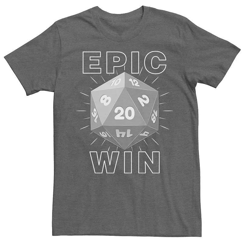 Mens Epic Win Dice Graphic Tee Grey Heather Product Image