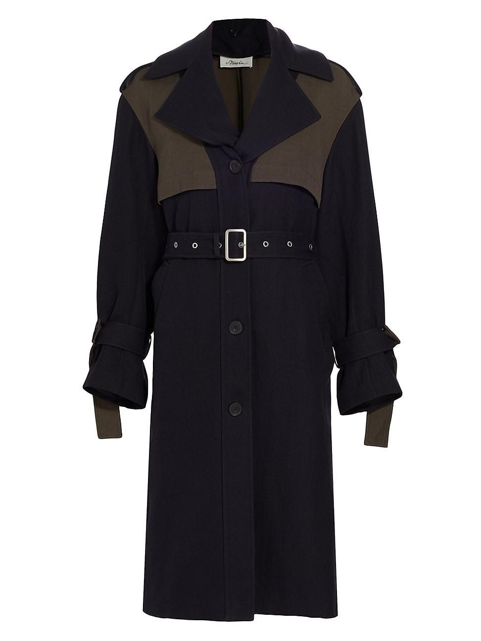 Womens Double-Face Two-Tone Trench Coat product image