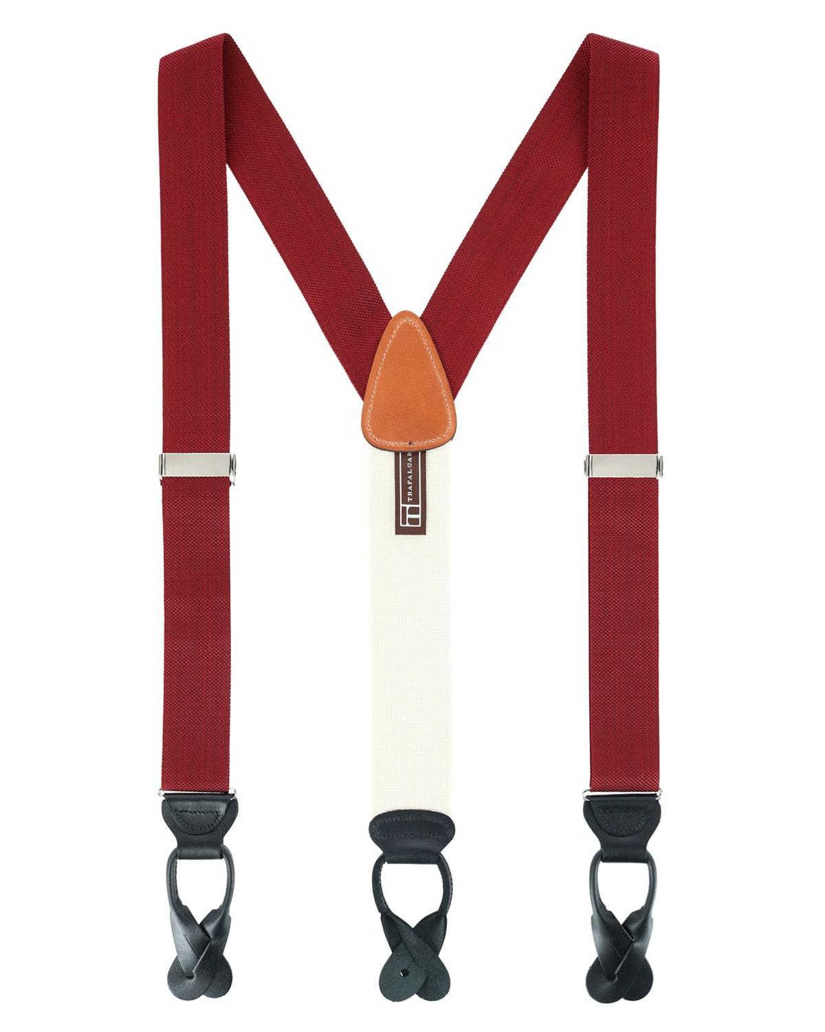 Trafalgar Mens Hudson Solid Button End Suspenders Product Image