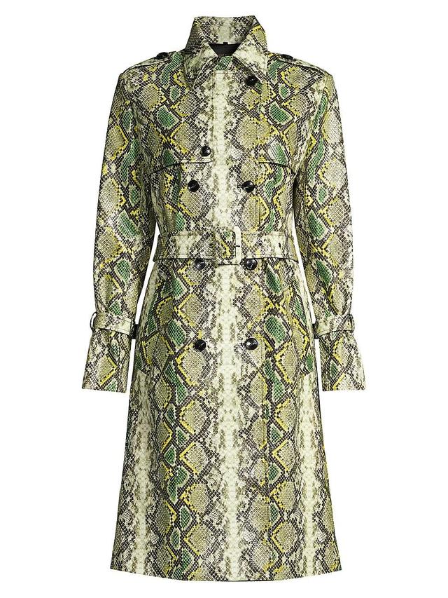 Womens Estella Snake Trench Coat Product Image