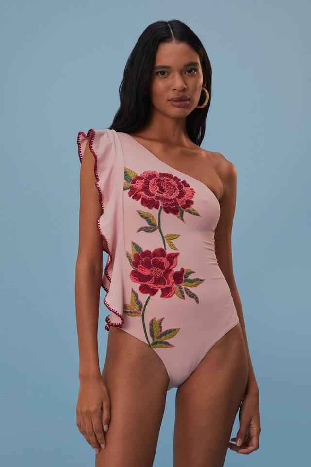 Rose Pink One-Piece Swimsuit, ROSE PINK / L Product Image