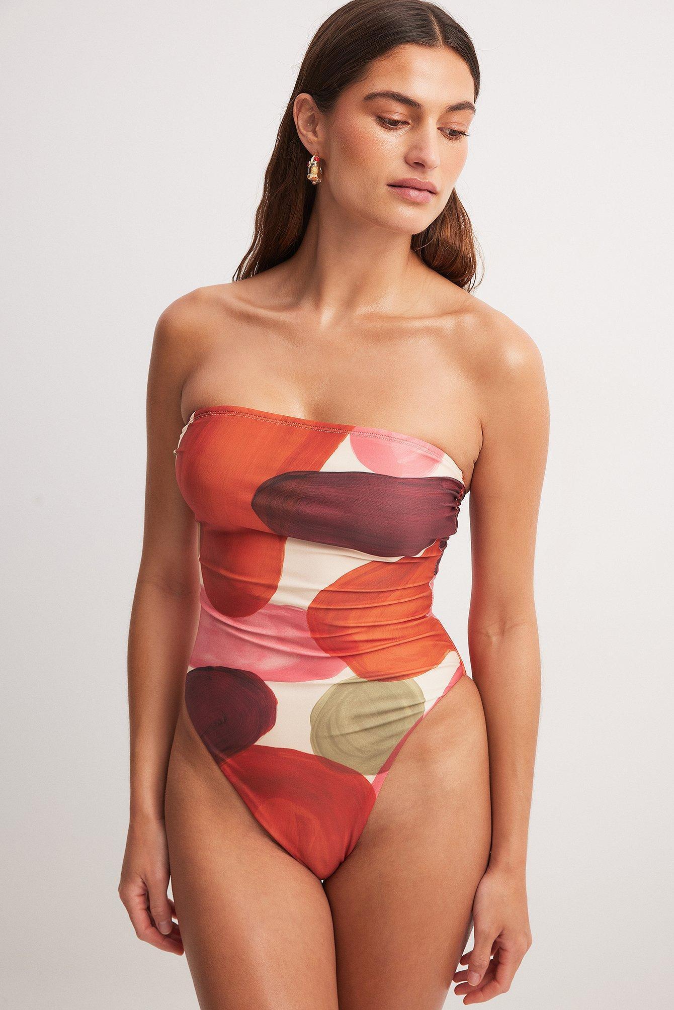 Printed Bandeau Swimsuit Product Image