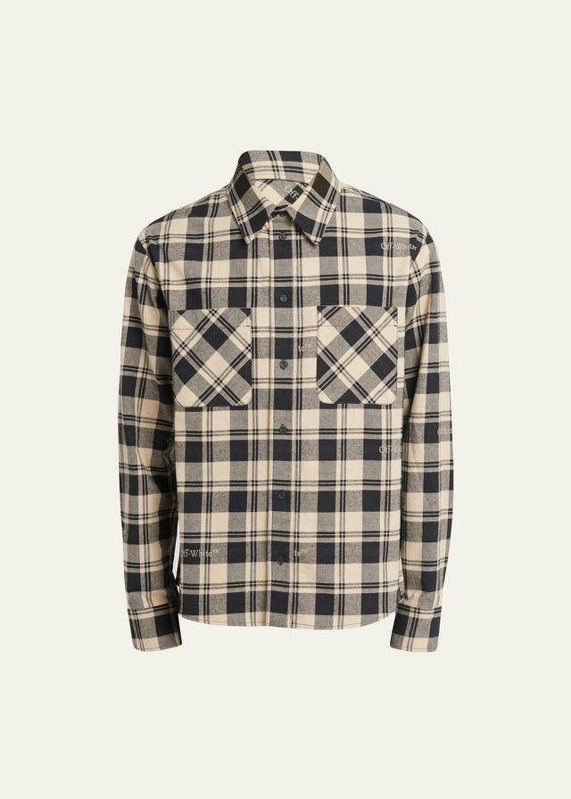 Mens Check Flannel Sport Shirt Product Image