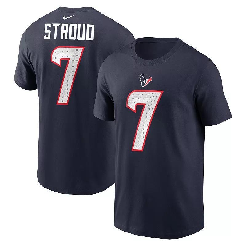 Mens Nike C.J. Stroud Houston Texans Player Name & Number T-Shirt Blue Product Image