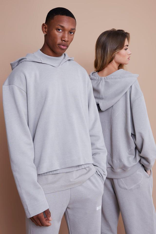 Oversized Boxy V Neck Heavyweight Hoodie | boohooMAN USA Product Image