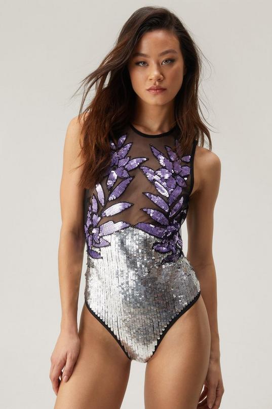 Embellished Floral Bodysuit Product Image