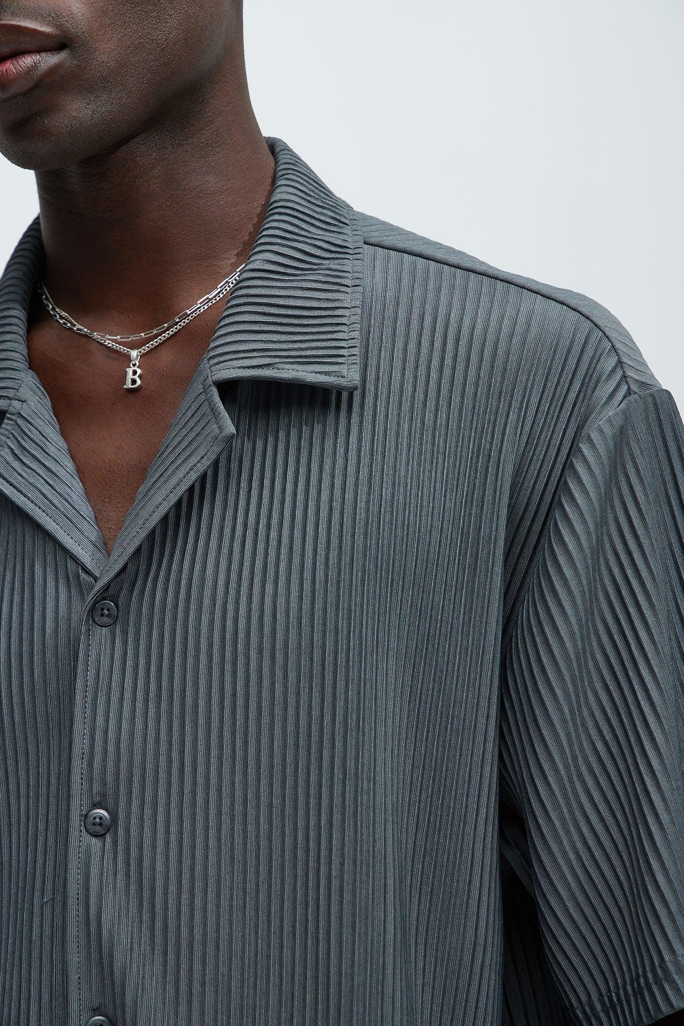 Potential Pleated Shirt - Grey Product Image