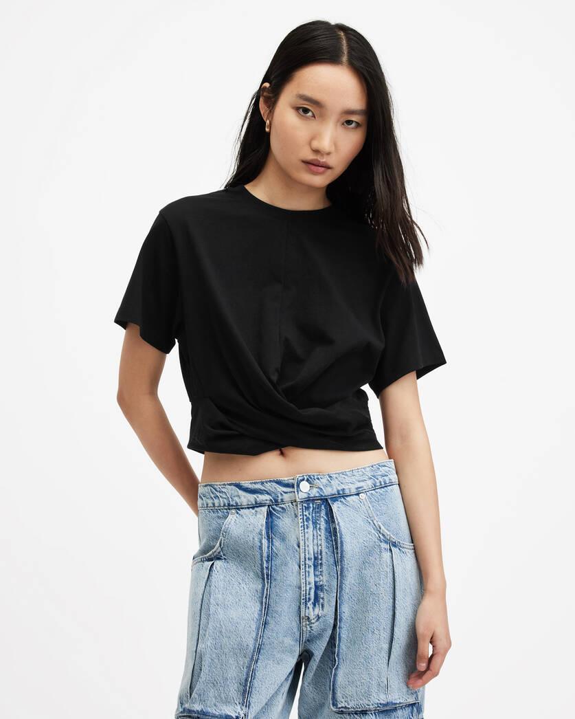 Mallinson Cropped Slim Wrap Over T-Shirt Product Image