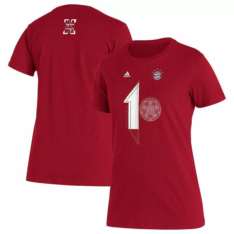 Womens adidas Red Bayern Munich 2022 Deutscher Meister T-Shirt Product Image