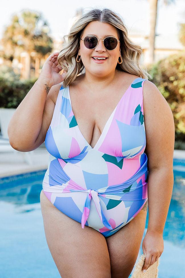 Beach And Boujee Purple Printed One Piece Swimsuit FINAL SALE Product Image