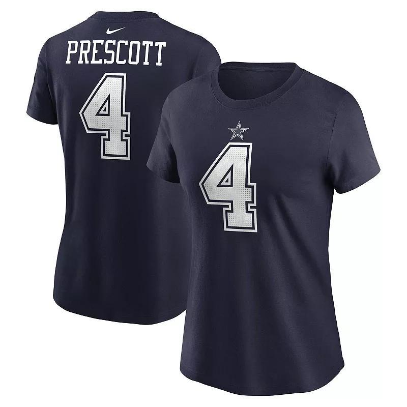 Womens Nike Dak Prescott Dallas Cowboys Player Name & Number T-Shirt Blue Product Image