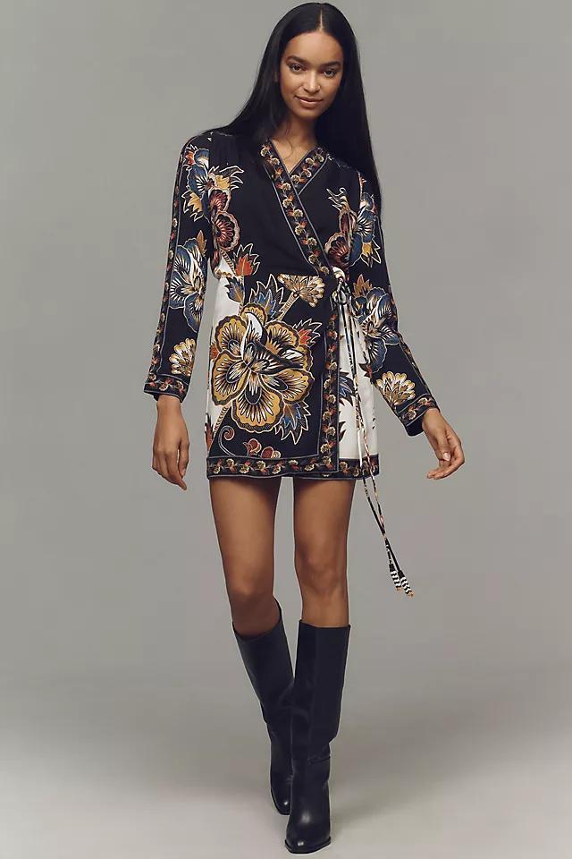 Farm Rio Floral Wrap Mini Dress Product Image