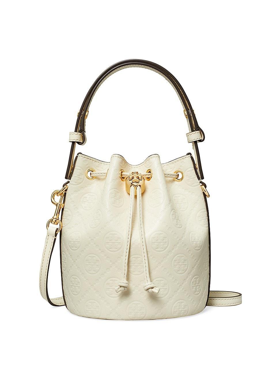 Womens Mini T Monogram Leather Bucket Bag Product Image