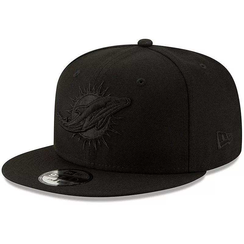 Mens New Era Black Miami Dolphins Black 9FIFTY Adjustable Hat Product Image