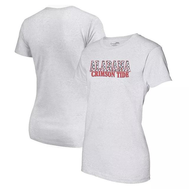 Womens Heather Gray Alabama Crimson Tide Checkered Team Name Wavy Tri-Blend T-Shirt Product Image