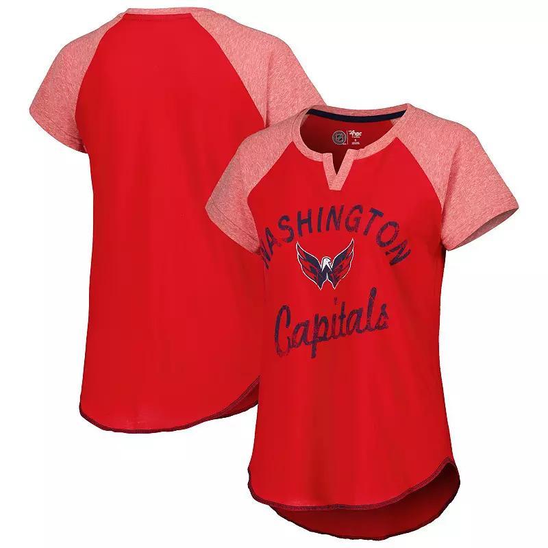 Womens Starter Washington Capitals Grand Slam Raglan Notch Neck T-Shirt Product Image