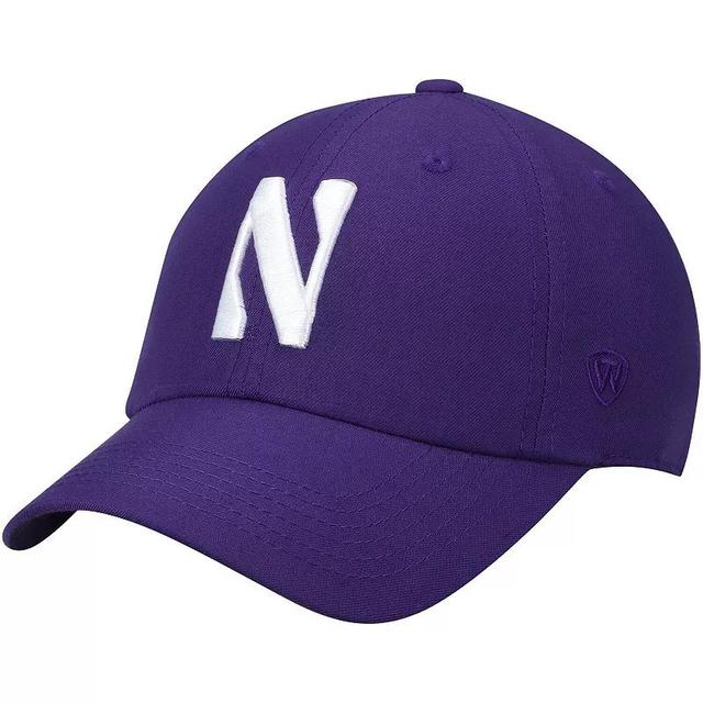 Mens Top of the World Northwestern Wildcats Primary Logo Staple Adjustable Hat Product Image