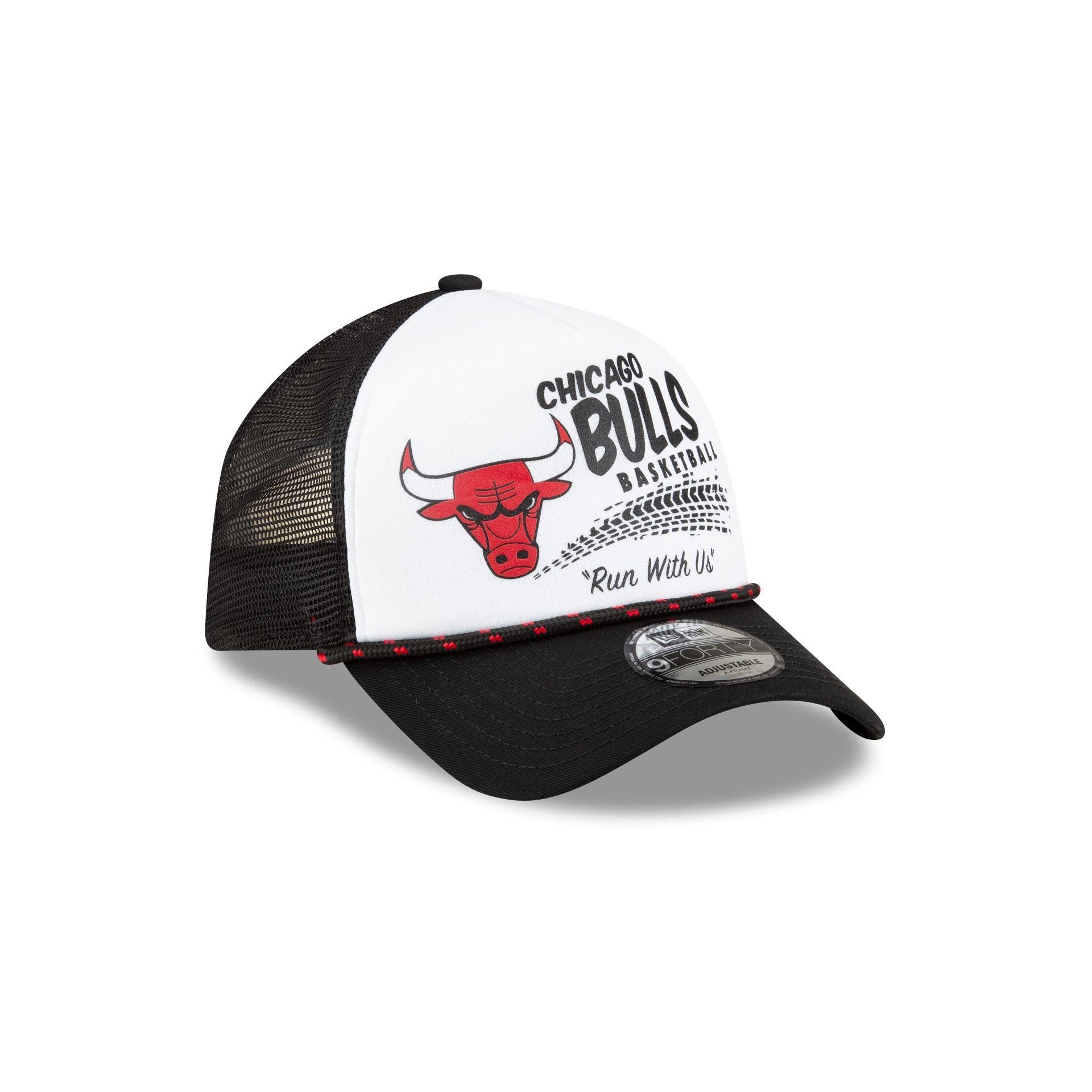 Chicago Bulls 2024 Rally Drive White 9FORTY A-Frame Trucker Hat Male Product Image