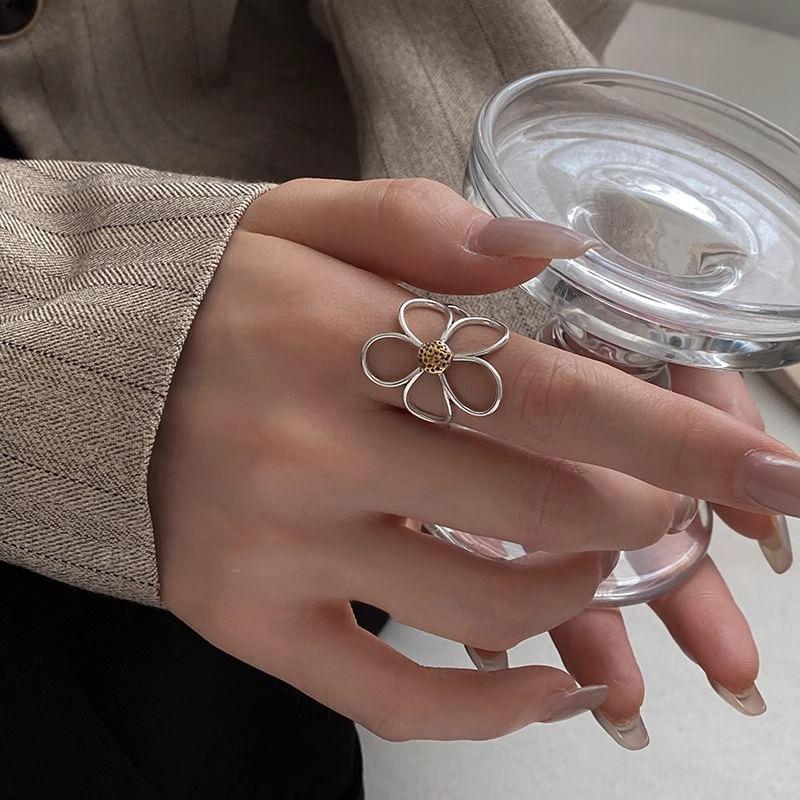 Floral Alloy Open Ring Product Image