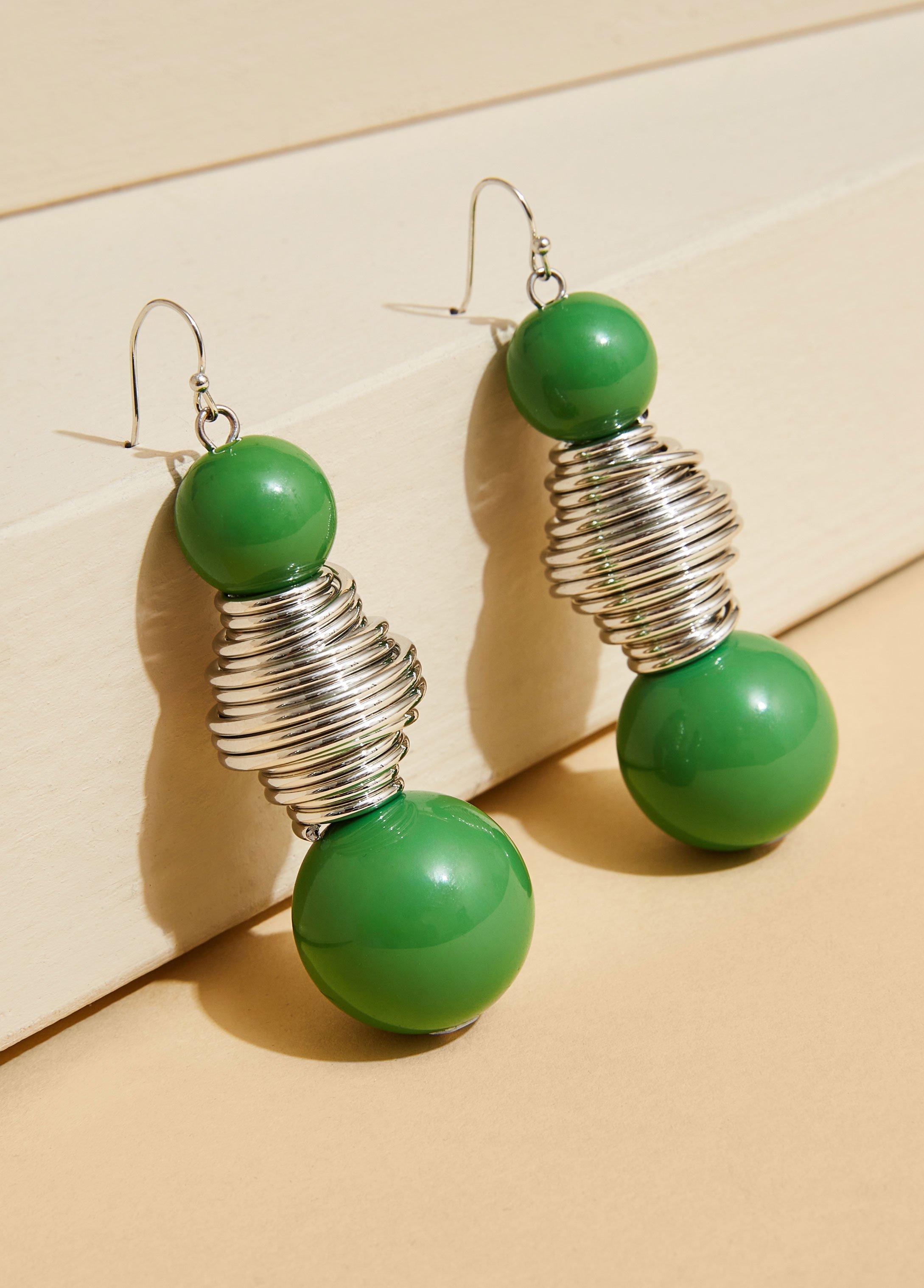 Plus Size Bead And Wire Drop Earrings Ashley Stewart Product Image