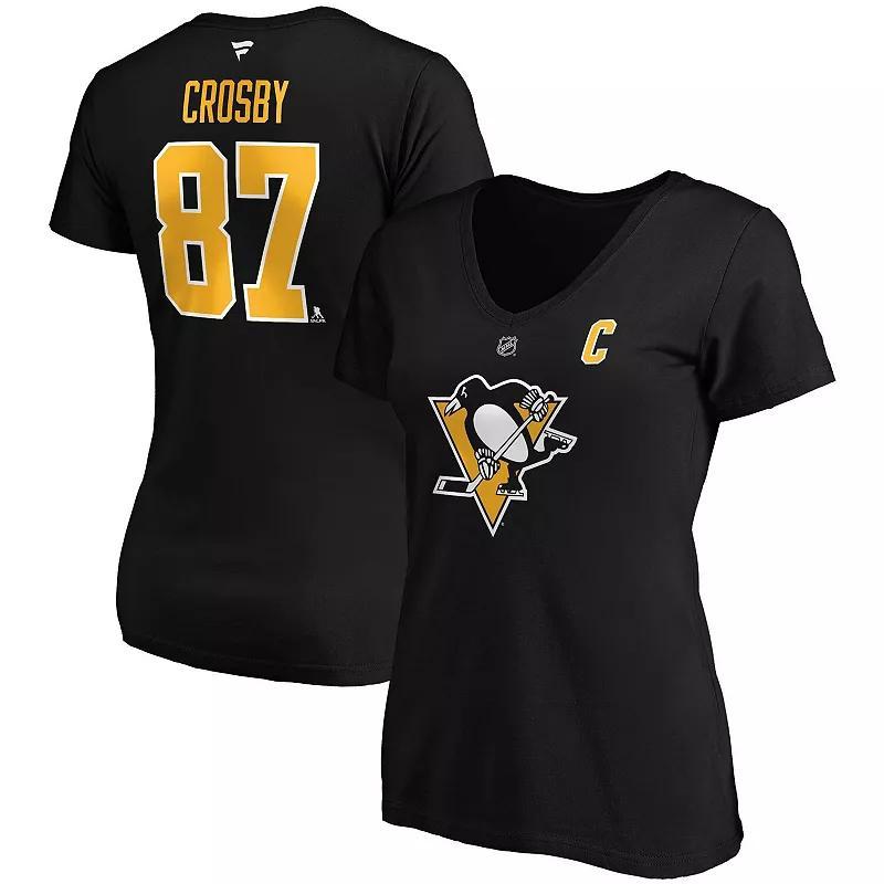 Womens Fanatics Branded Sidney Crosby Pittsburgh Penguins Plus Size Name & Number V-Neck T-Shirt Product Image