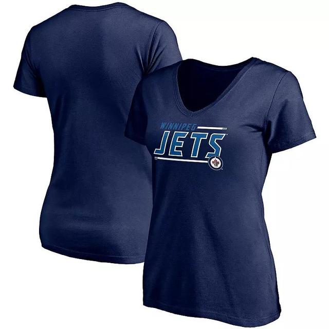 Womens Fanatics Branded Navy Winnipeg Jets Mascot In Bounds V-Neck T-Shirt Jts Blue Product Image