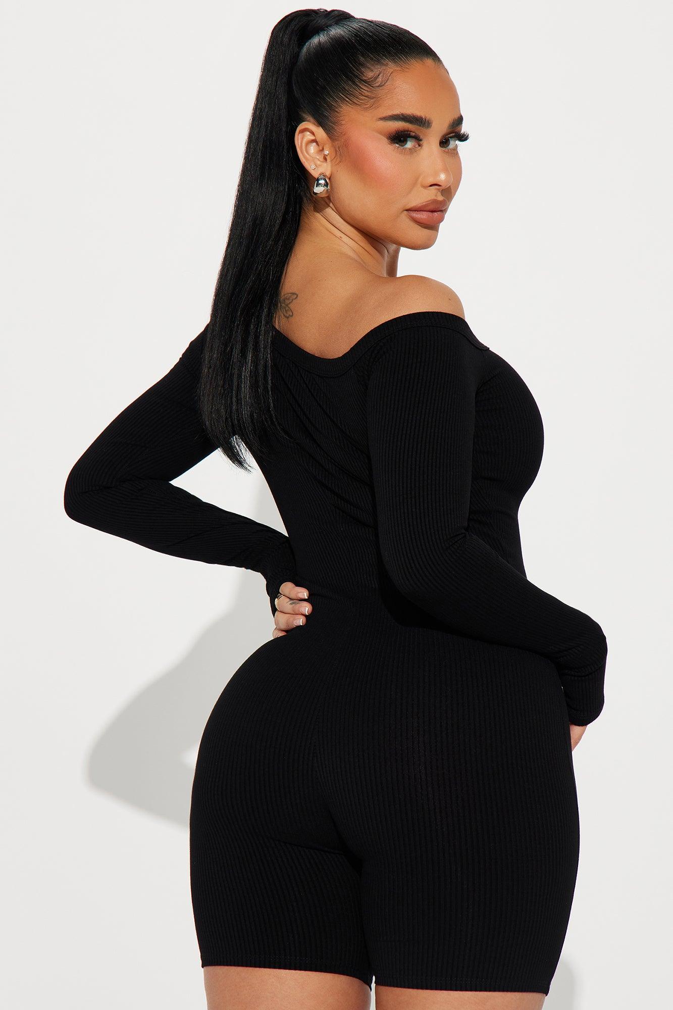 Sarai Snatched Romper - Black Product Image