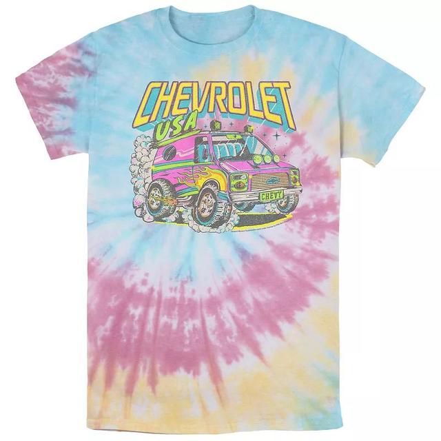 Mens Chevrolet USA Fluorescent Van Tie Dye Graphic Tee Product Image