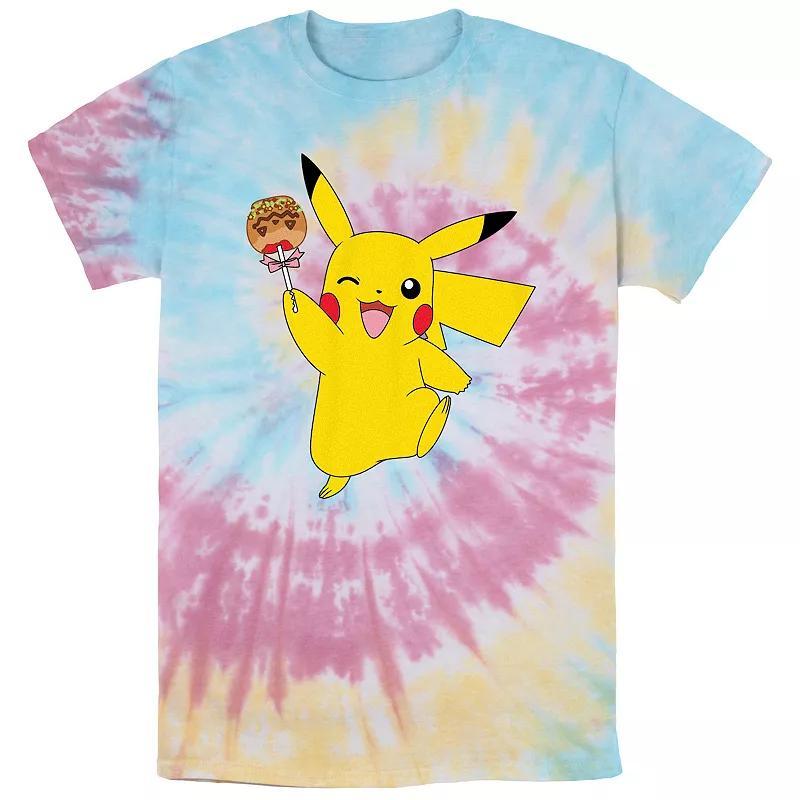 Mens Pokmon Pikachu Sweet Caramel Apple Spiral Tie Dye Tee Product Image