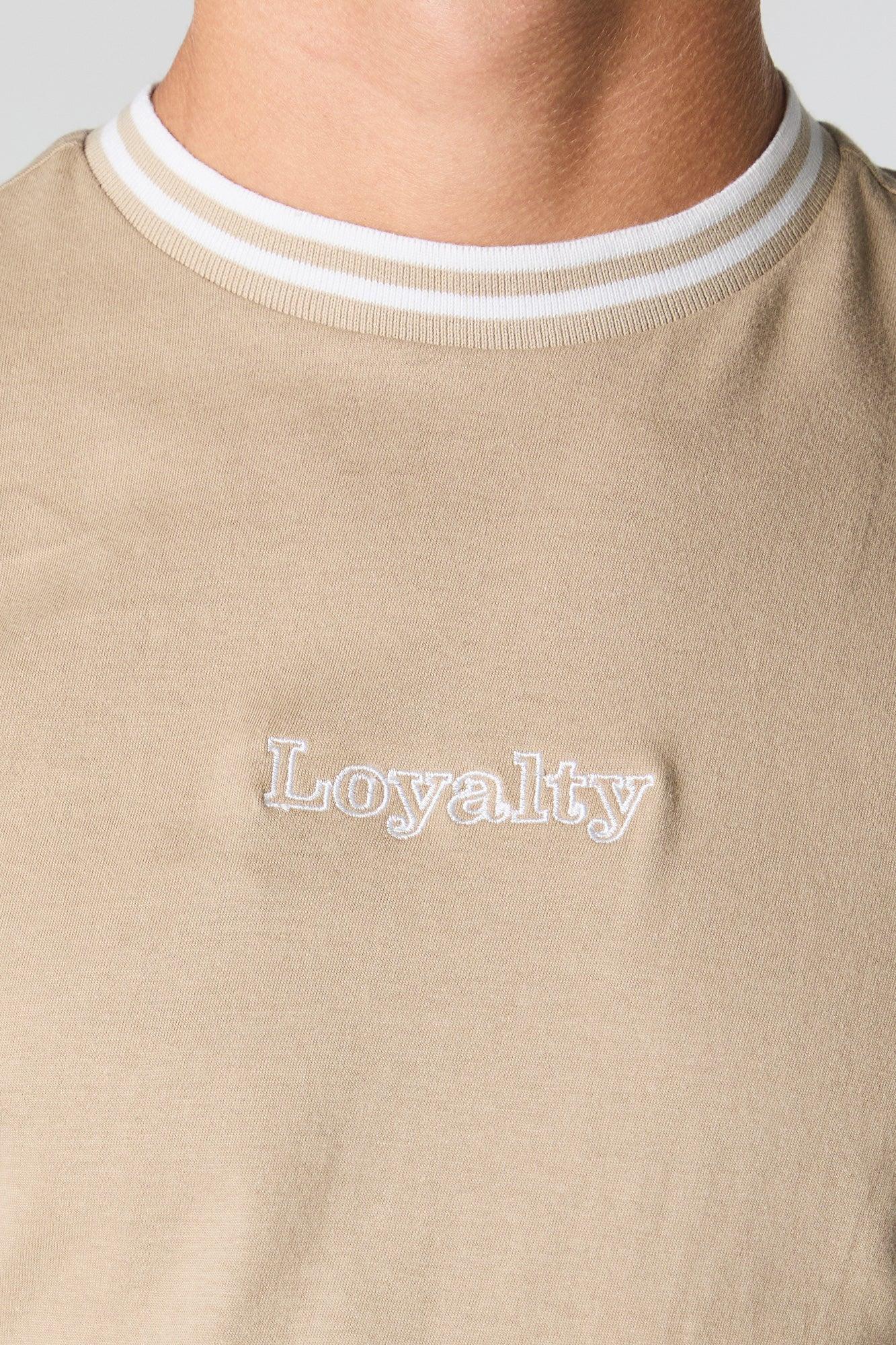 Loyalty Embroidered Contrast Trim T-Shirt Male Product Image