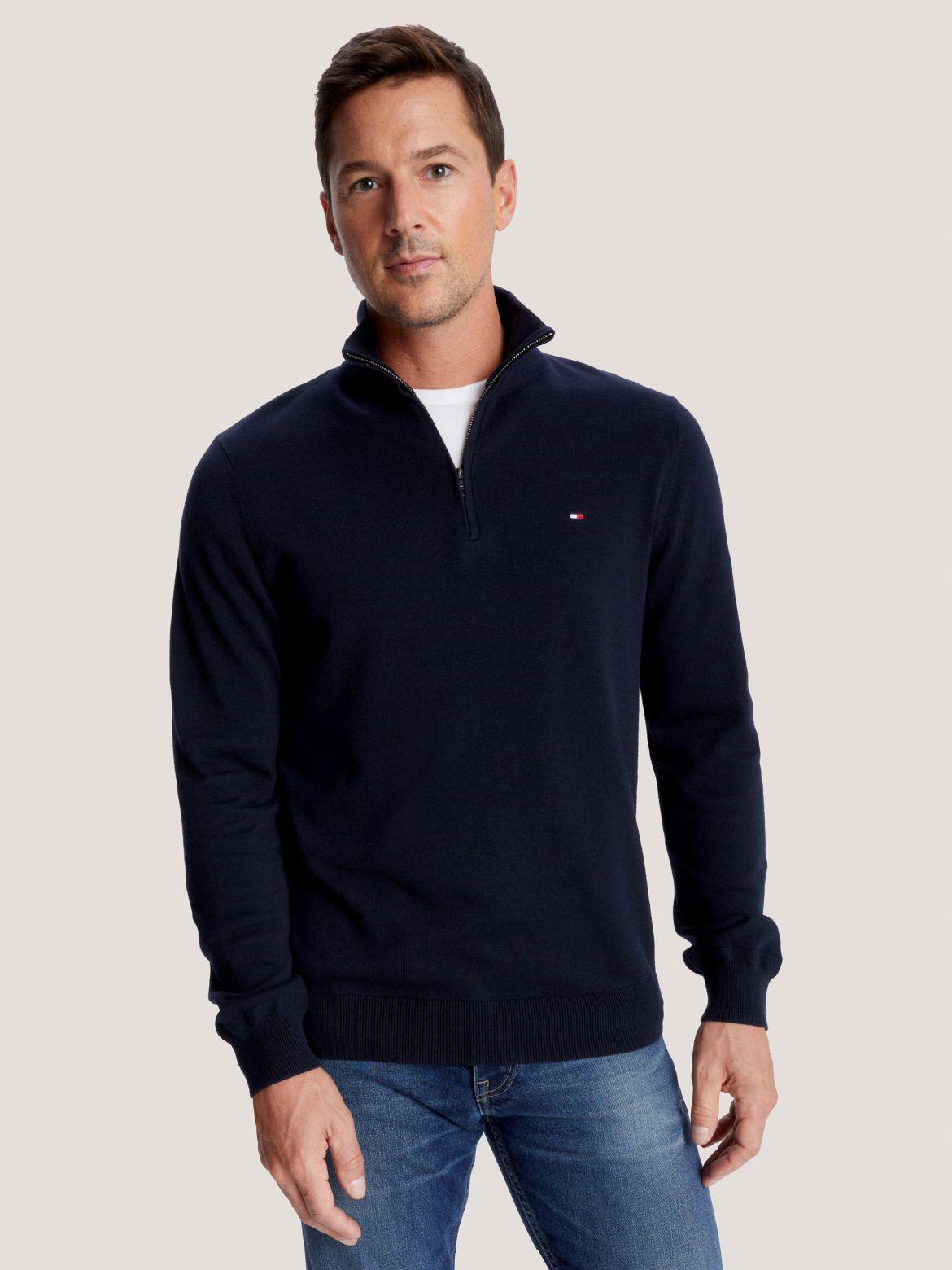 Tommy Hilfiger Men's Flag Logo Quarter-Zip Sweater Product Image