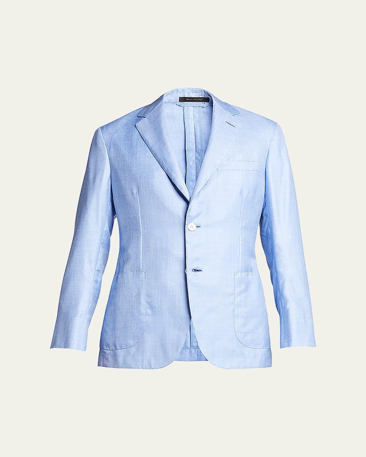 Brioni Men's Soft Cashmere-Blend Sport Jacket  - SKY BLUE - Size: 50R EU (40R US) Product Image