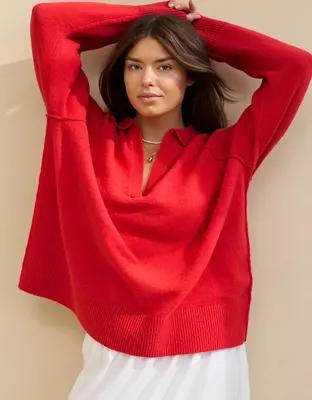 Aerie unREAL Polo Sweater product image