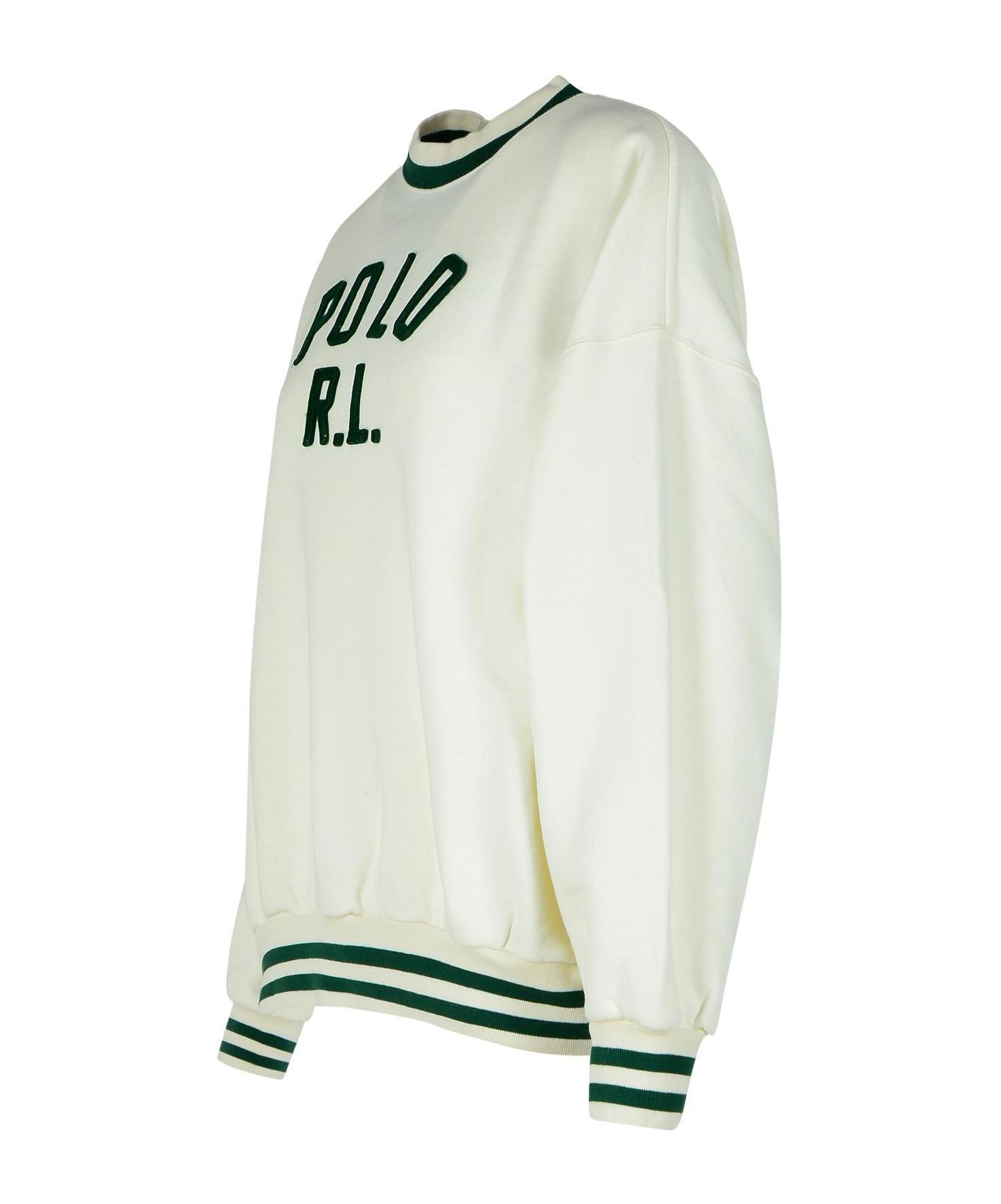 POLO RALPH LAUREN Striped Long-sleeved Hoodie In White Product Image