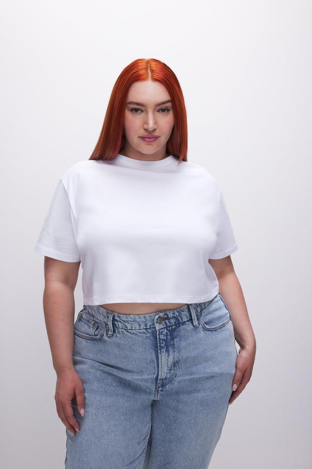 COTTON CROPPED TEE | WHITE001 Product Image