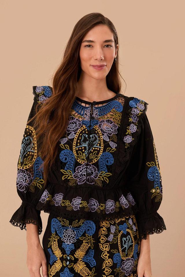 Black Richelieu Blouse Product Image