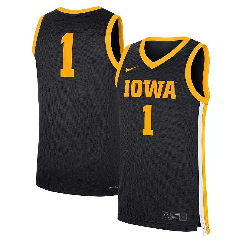 Mens Nike #1 Iowa Hawkeyes Road Replica Jersey Product Image