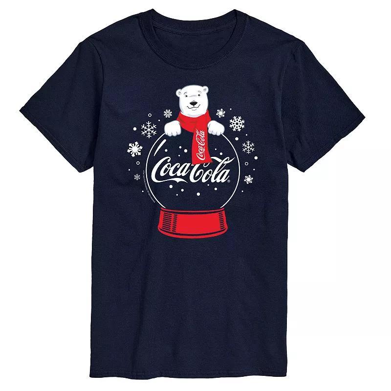 Big & Tall Coca-Cola Polar Bear Snowglobe Graphic Tee, Mens Blue Product Image