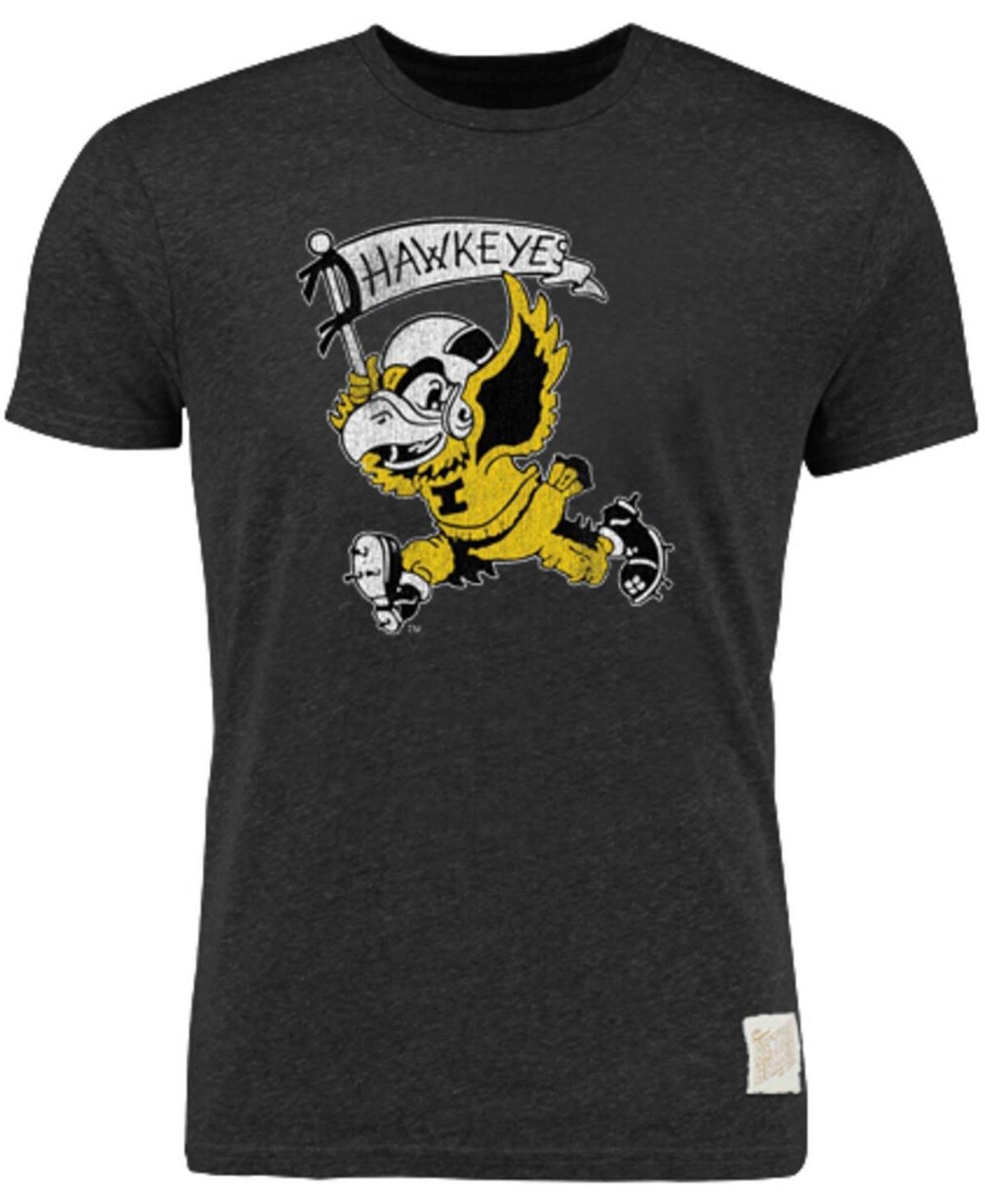 Mens Heather Black Iowa Hawkeyes Vintage-Like Herky Tri-Blend T-shirt Product Image