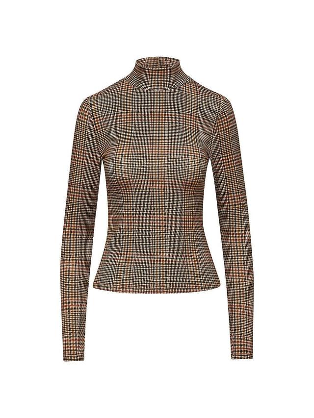 Womens Nate Plaid Turtleneck Top Product Image